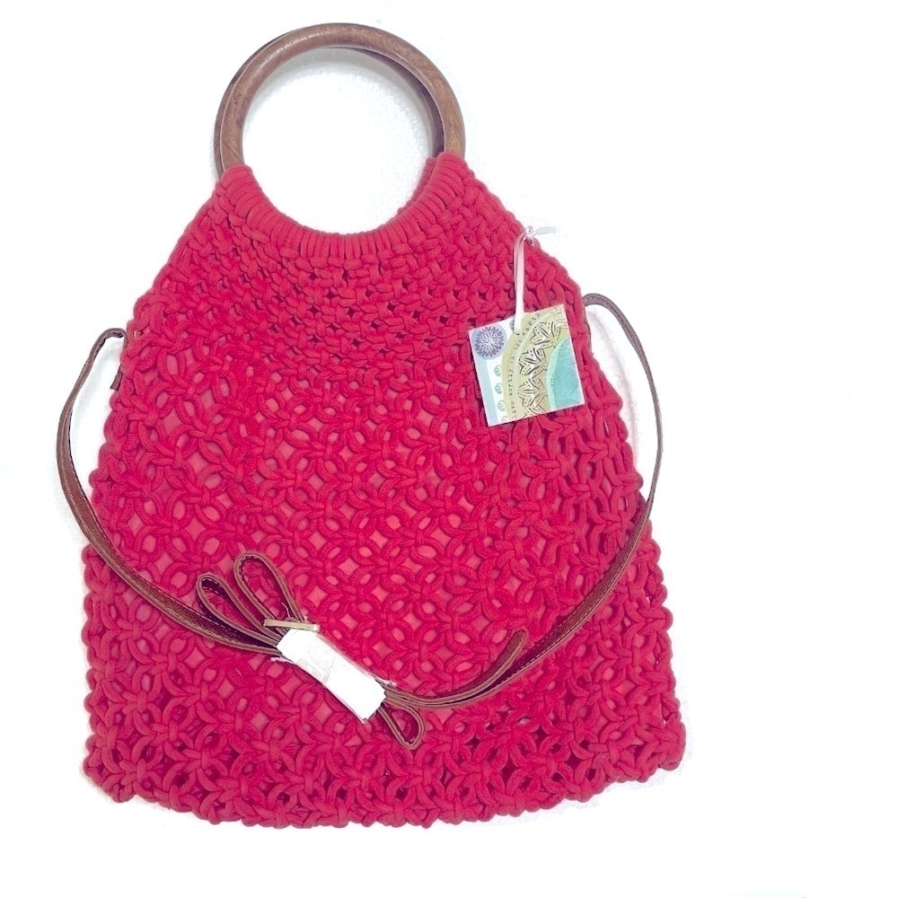 Sigrid Olsen Handcrafted Crossbody Bag | Coral / Red